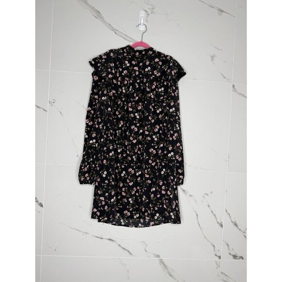 Wayf Dresses & Skirts - NWOT Wayf Mini Dress XS Black Pink Floral Lined Spring Feminine Ruffles​​